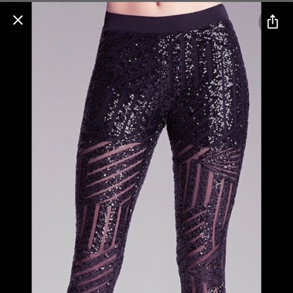 BEBE black Sequence pants